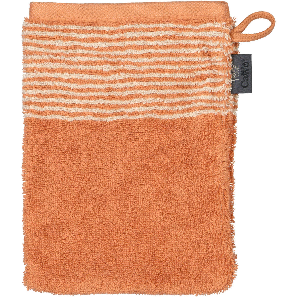 WASCHHANDSCHUH LUXURY HOME TWO-TONE 590 KUPFER - 32 - Orange, Textil (16/22cm) - Cawoe