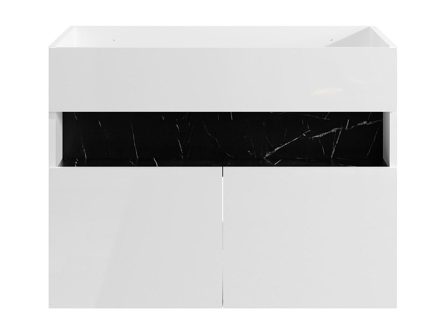 WASCHBECKENUNTERSCHRANK - 80 cm x 46 cm - Holz, Platte - Schwarz, Weiß - POGEZA - Schwarz/Weiß, Holz (80/60/46cm) - Vente-Unique