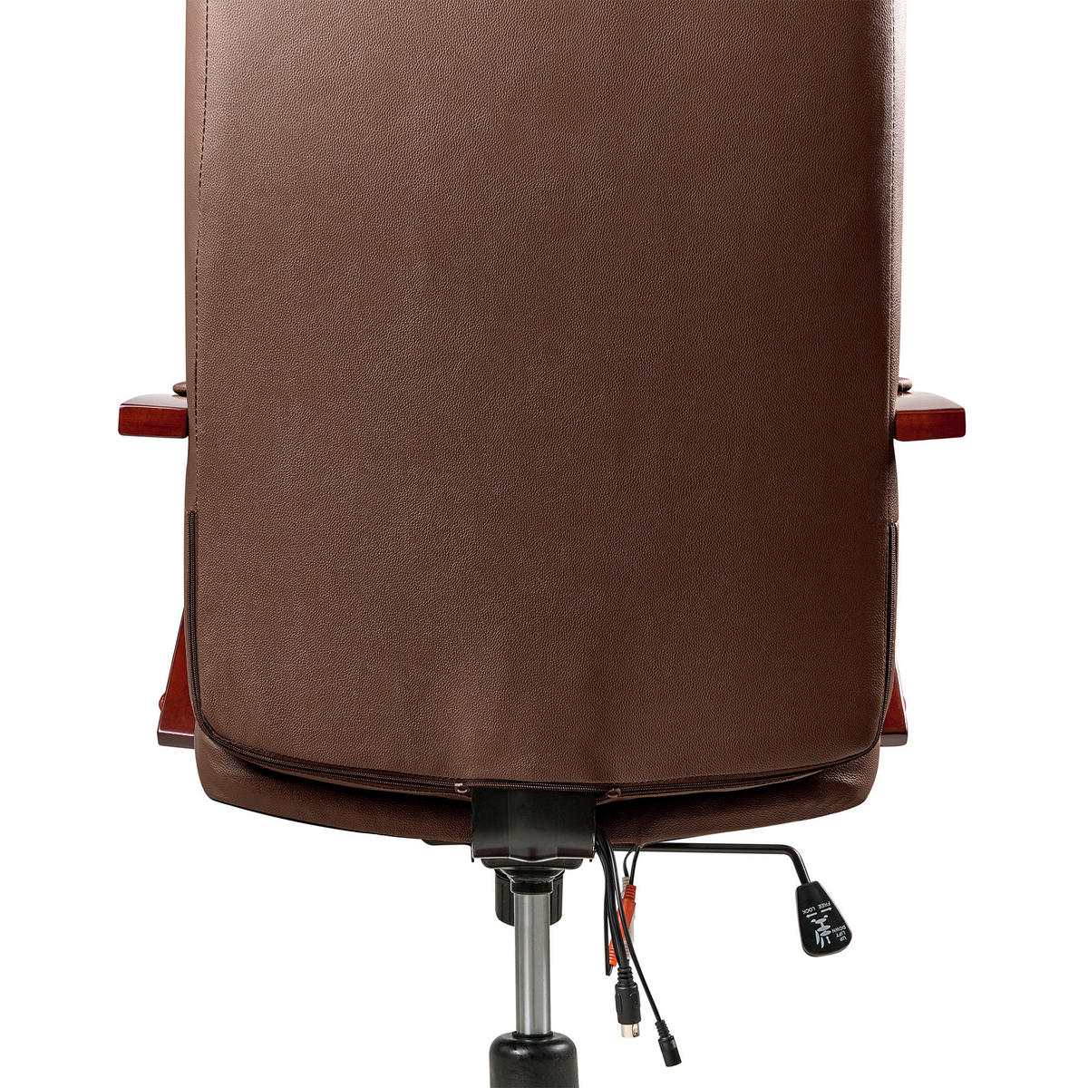 MASSAGESTUHL Dunkelbraun Diamond - Dunkelbraun/Schwarz, Leder (66/118/66cm) - Beliani