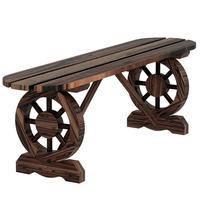 GARTENBANK,2-SITZER Holz mit Zierrollen karbonisiert - Schwarz, Holz (120/39/29cm) - Vallsero