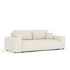 3-SITZER-SOFA Zanzibar Creme Plüschstoff - Creme/Schwarz, Holz/Holzwerkstoff (213/79/108cm) - Maison de Reve