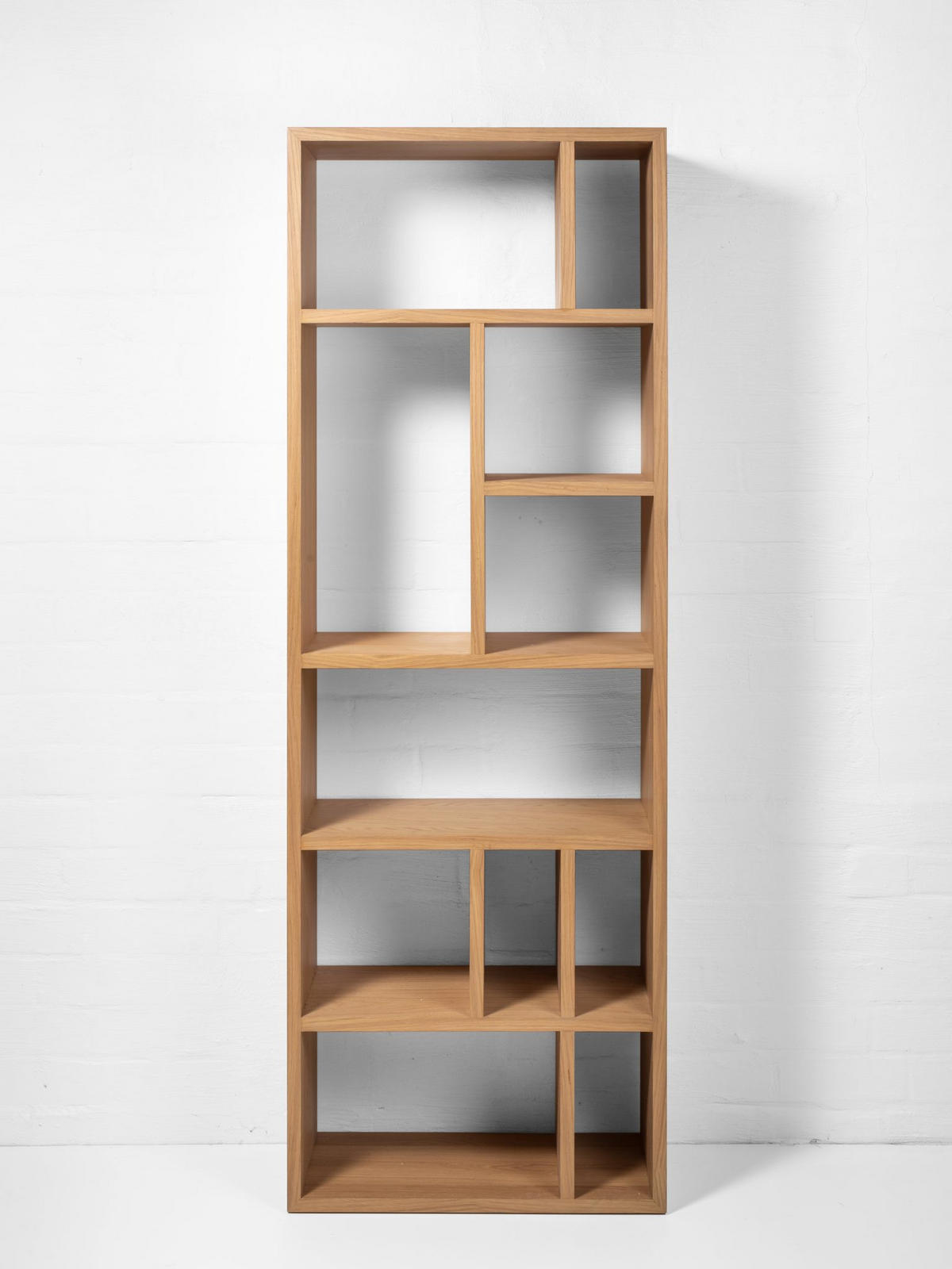 BÜCHERREGAL Bergen 90, Natur Eichenfurnier - Beige, Holz (90/200/35cm) - WOODEK