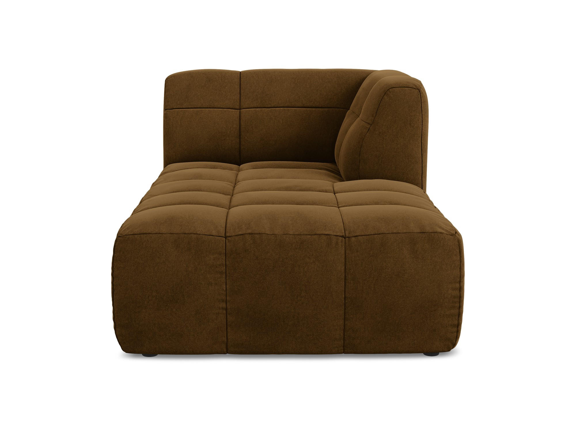 SOFAELEMENT Rechts Samt Stoff Gelb - Currygelb/Schwarz, Holzwerkstoff/Kunststoff (101/77/175cm) - Makamii