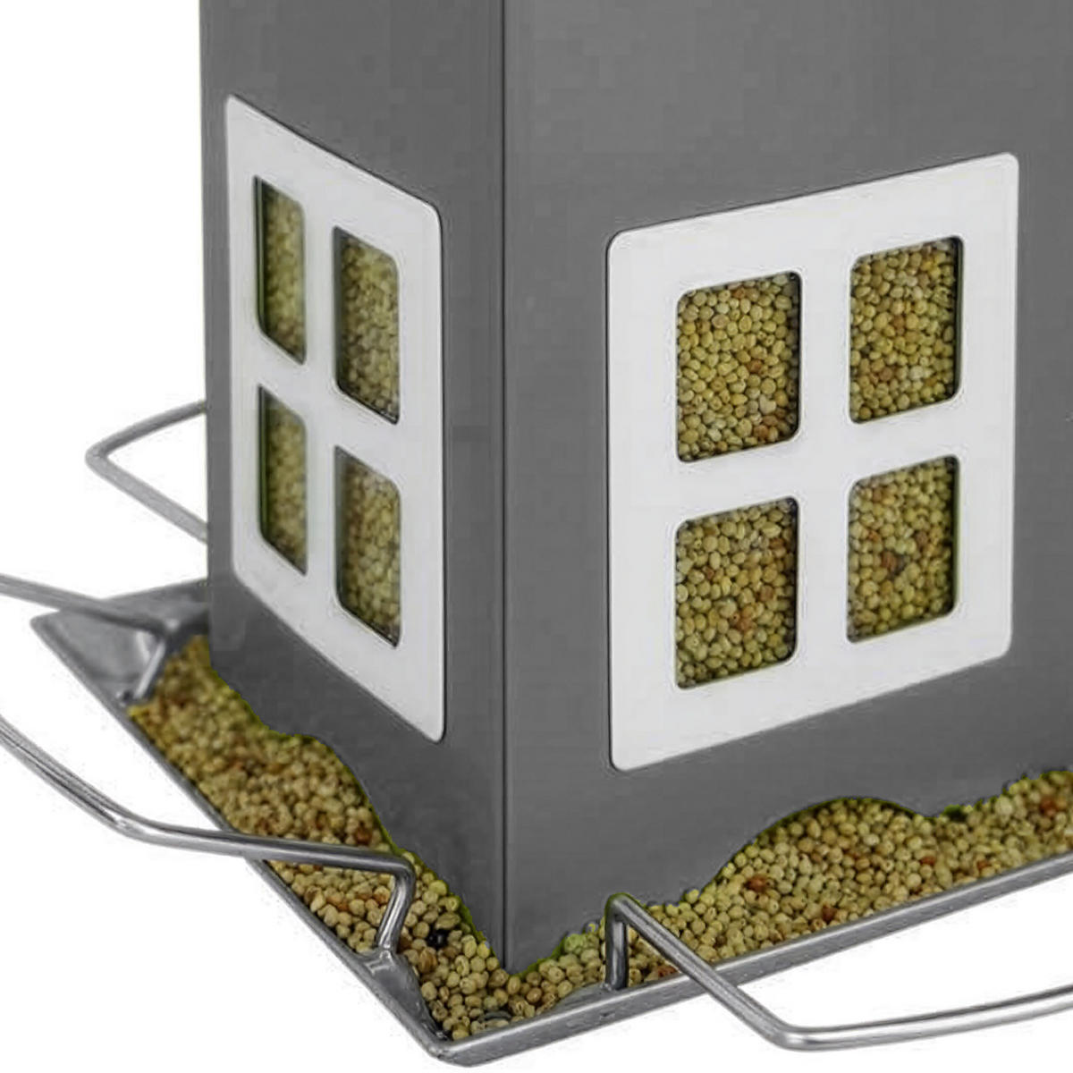 VOGELHAUS - Grau, Metall (12/26/12cm) - Relaxdays