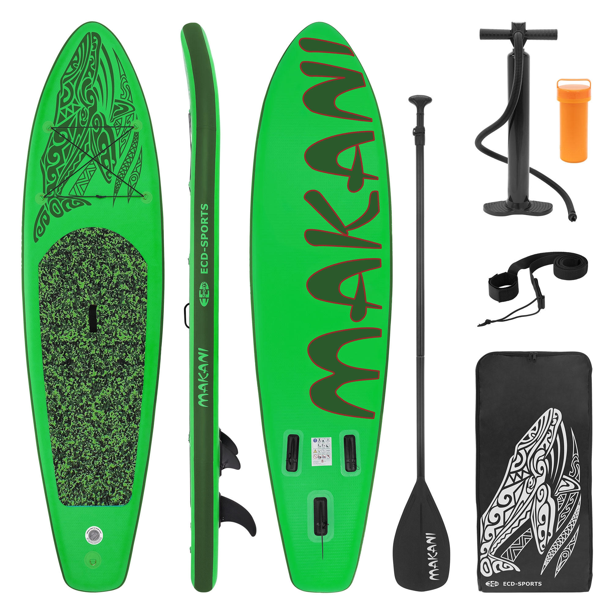 STAND UP PADDLE BOARD Makani Grün - Grün, Kunststoff (320/80/15cm) - ECD-Germany