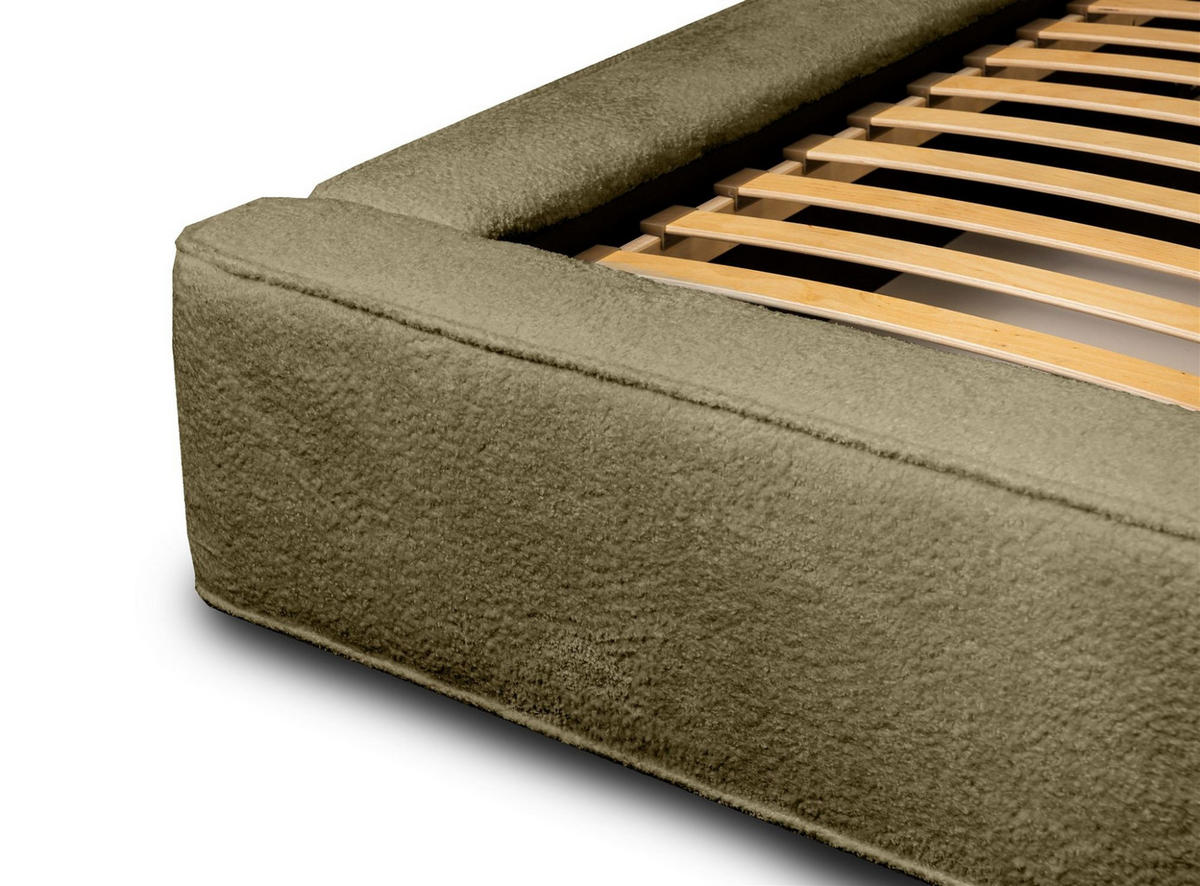 POLSTERBETT Omaha In Euphoria Komplett - Grün, Holzwerkstoff/Textil (180/200cm) - Fun Möbel