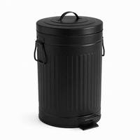 MÜLLEIMER Schwarz 12 l Tretpedal Softclose - Schwarz, Kunststoff/Metall (25/41/25cm) - Relaxdays