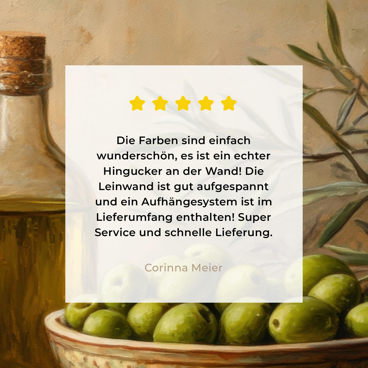 LEINWANDBILD Oliven - Stilleben - Vintage Wohnzimmer 120x80 cm - Olivgrün, Textil (120/80cm) - MuchoWow