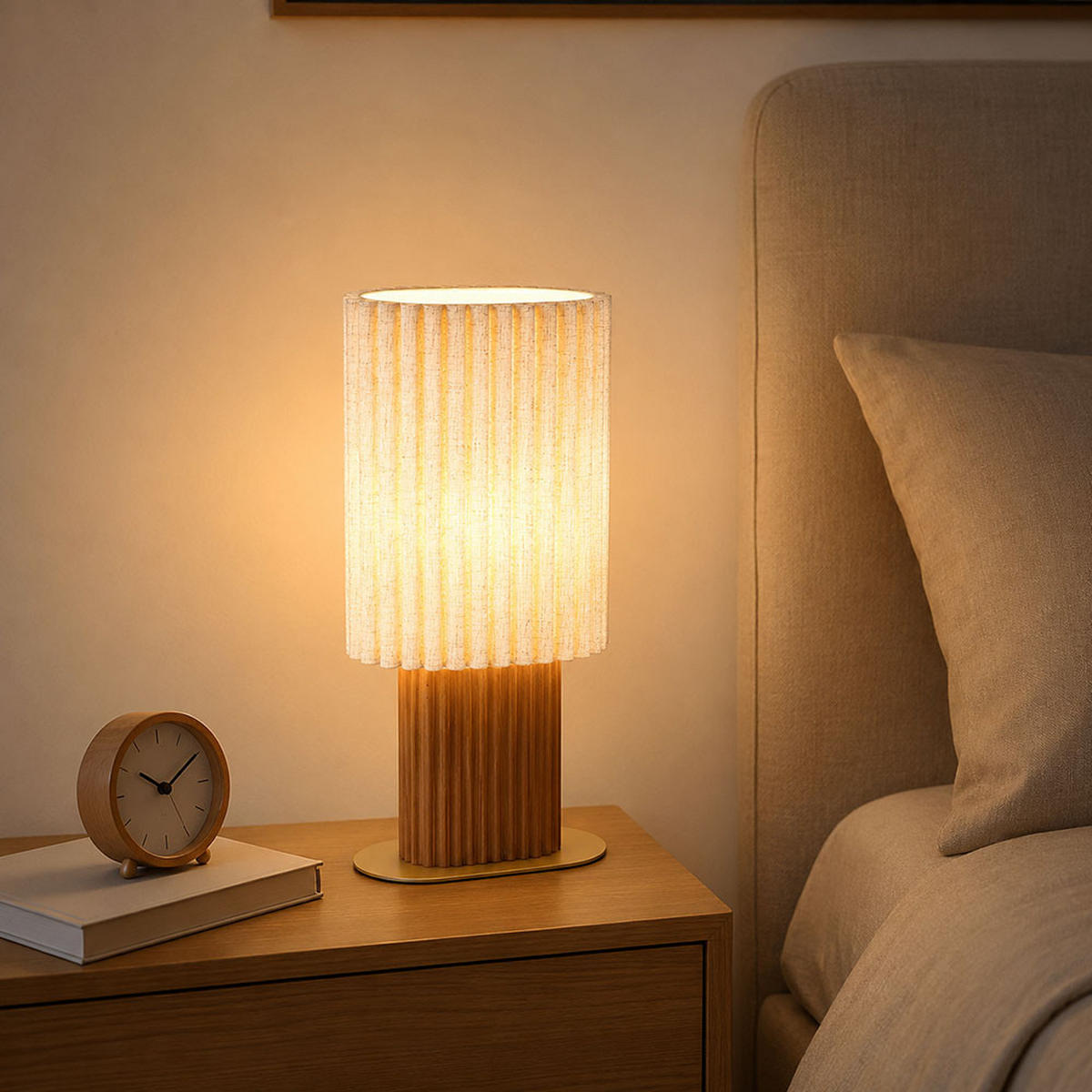 LED TISCHLEUCHTE JANNIE, Holz, Braun, E27, Schalter - Braun, Holz (23/12/45.3cm) - Globo Lighting