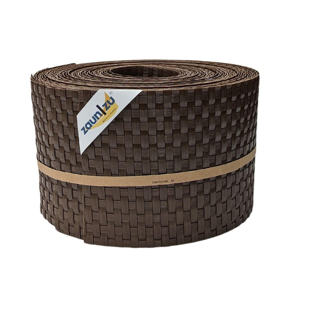 SICHTSCHUTZSTREIFEN Rattan für Doppelstabmatten UV-beständig Braun 10x 2,55m - Braun, Kunststoff (2550/19cm) - ZAUN|ZU