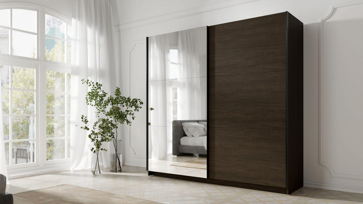 KLEIDERSCHRANK Walnuss Villa 151/207/60 - Walnussfarben, Holzwerkstoff (151/207/60cm) - RAUMHIRSCH FURNITURE