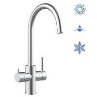 5-WEGE-KÜCHENARMATUR, Edelstahl Massiv aus Chirurgenstahl, Gebürstet, 560° schwenkbar - Edelstahlfarben, Metall (21.4/38.6/21.4cm) - VIZIO