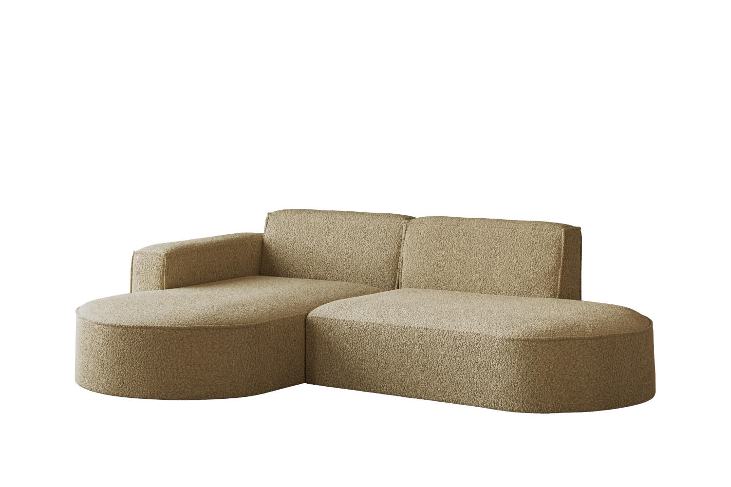 ECKSOFA Modena Studio, Stoff Quelle, Hellbraun Links - Hellbraun, Holz (165/236cm) - Kaiser Möbel