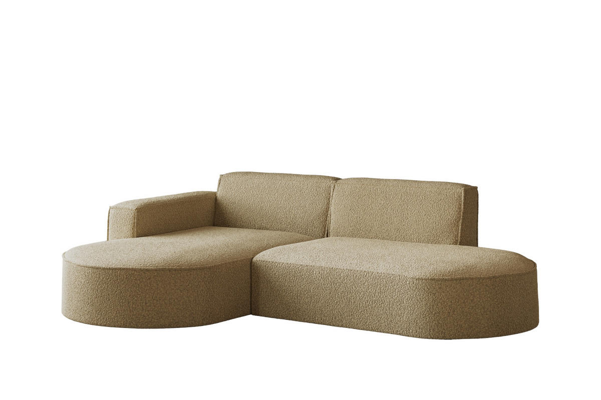 ECKSOFA Modena Studio, Stoff Quelle, Hellbraun Links - Hellbraun, Holz (165/236cm) - Kaiser Möbel