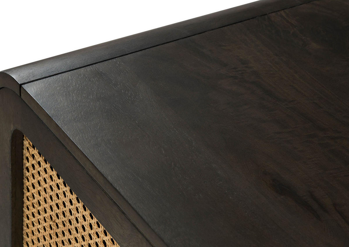 SIDEBOARD Mango 150x40x80 dunkelgrau lackiert VALENCIA #218 - Grau, Holz (150/80/40cm) - Massivmoebel24
