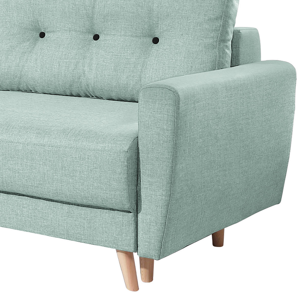 3-SITZER SOFA - Grau, Holz (220/90/90cm) - home24