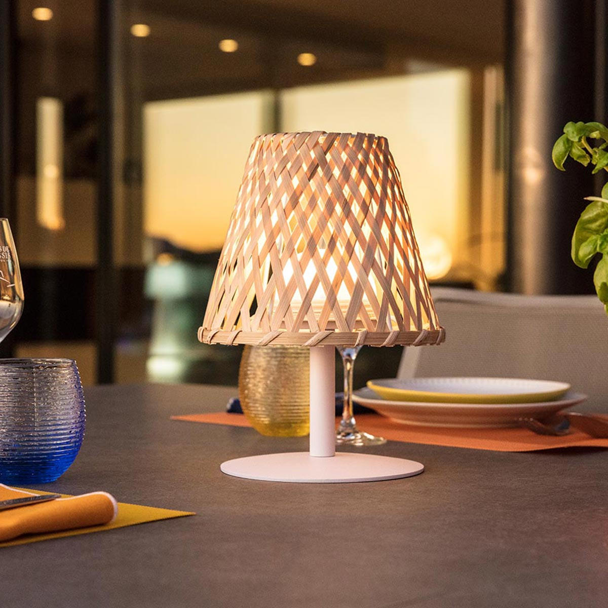 LED-TISCHLAMPE IBIZA beige - Beige, Holz (19/19/26cm) - Lumisky
