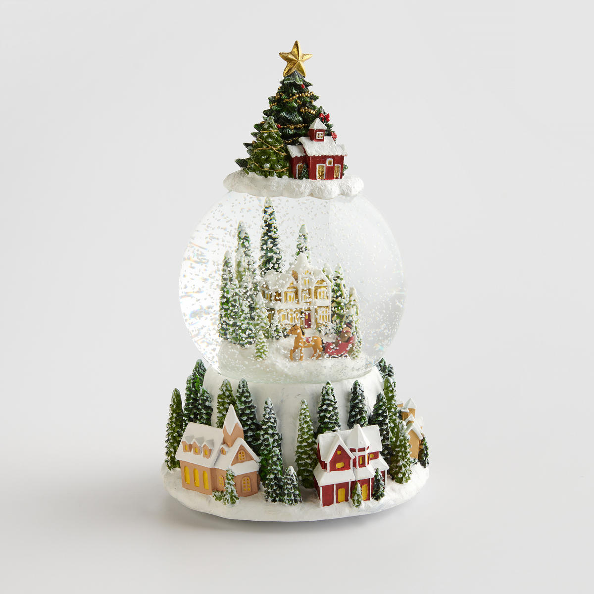 SCHNEEBALL Mit Spieluhr Jollyville - Grün, Glas (14/23.5/14.5cm) - home&you