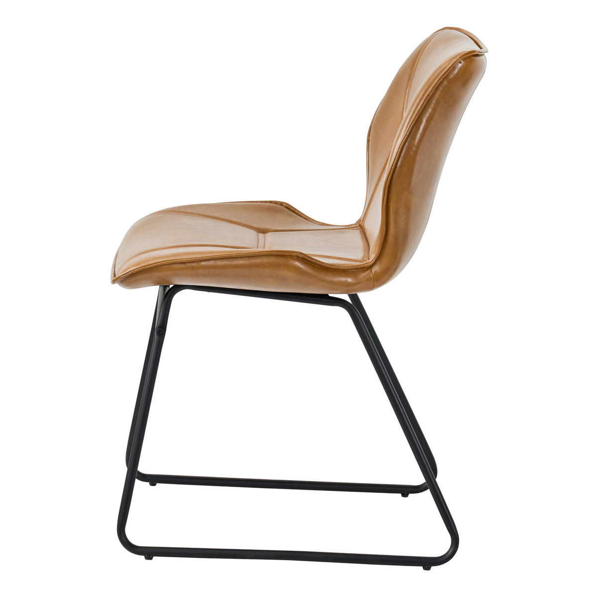 STUHL-SET DE-36851 2 Stück mit Kunstlederbezug Cognacbraun - Braun, Metall (47.5/81.5/60cm) - ComfortXL