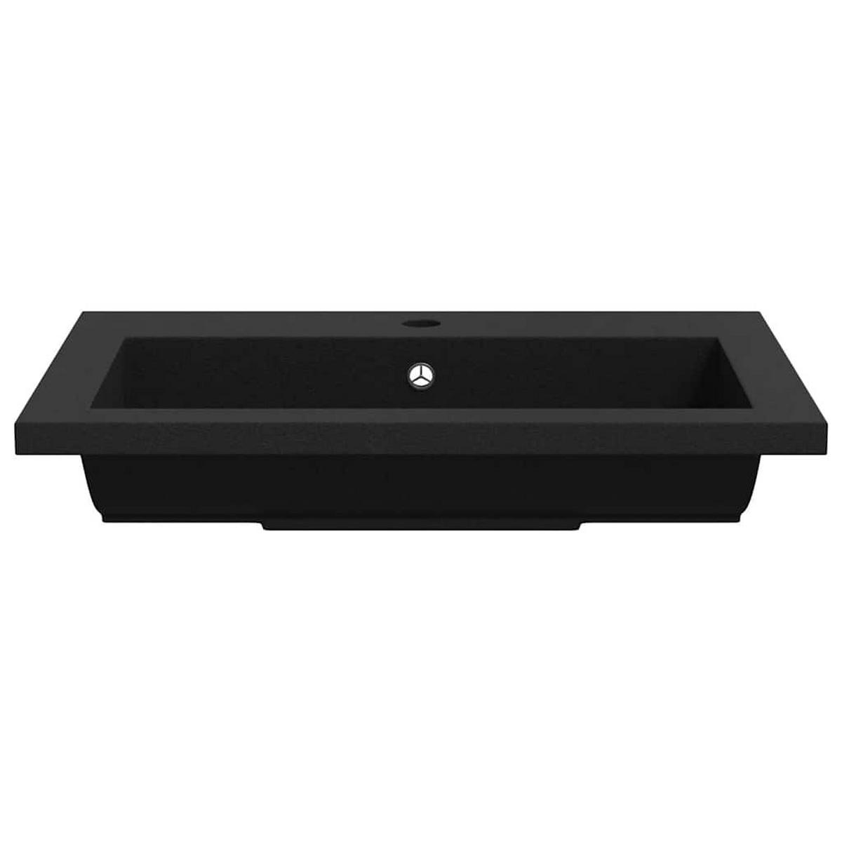 WASCHBECKEN Ladd 60/45/12 cm - Schwarz, Naturmaterialien (60/12/45cm) - Nettlife