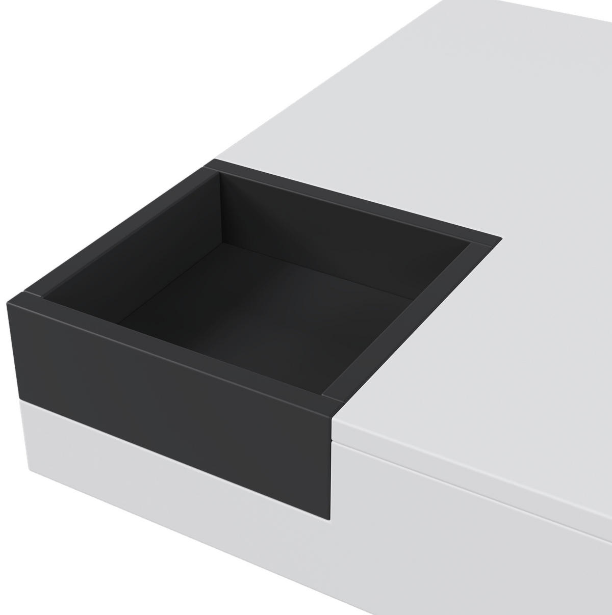 COUCHTISCH aus Spanplatte 72x72x30 cm Schwarz-Weiß mit LED-Beleuchtung und abnehmbarer Aufbewahrungsbox - Weiß, Holzwerkstoff (72/72/30cm) - IVMEU