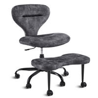 DREHSTUHL DE-41045 mit einziehbaren Fußstütz Grau - Grau, Metall (67/84/80cm) - ComfortXL