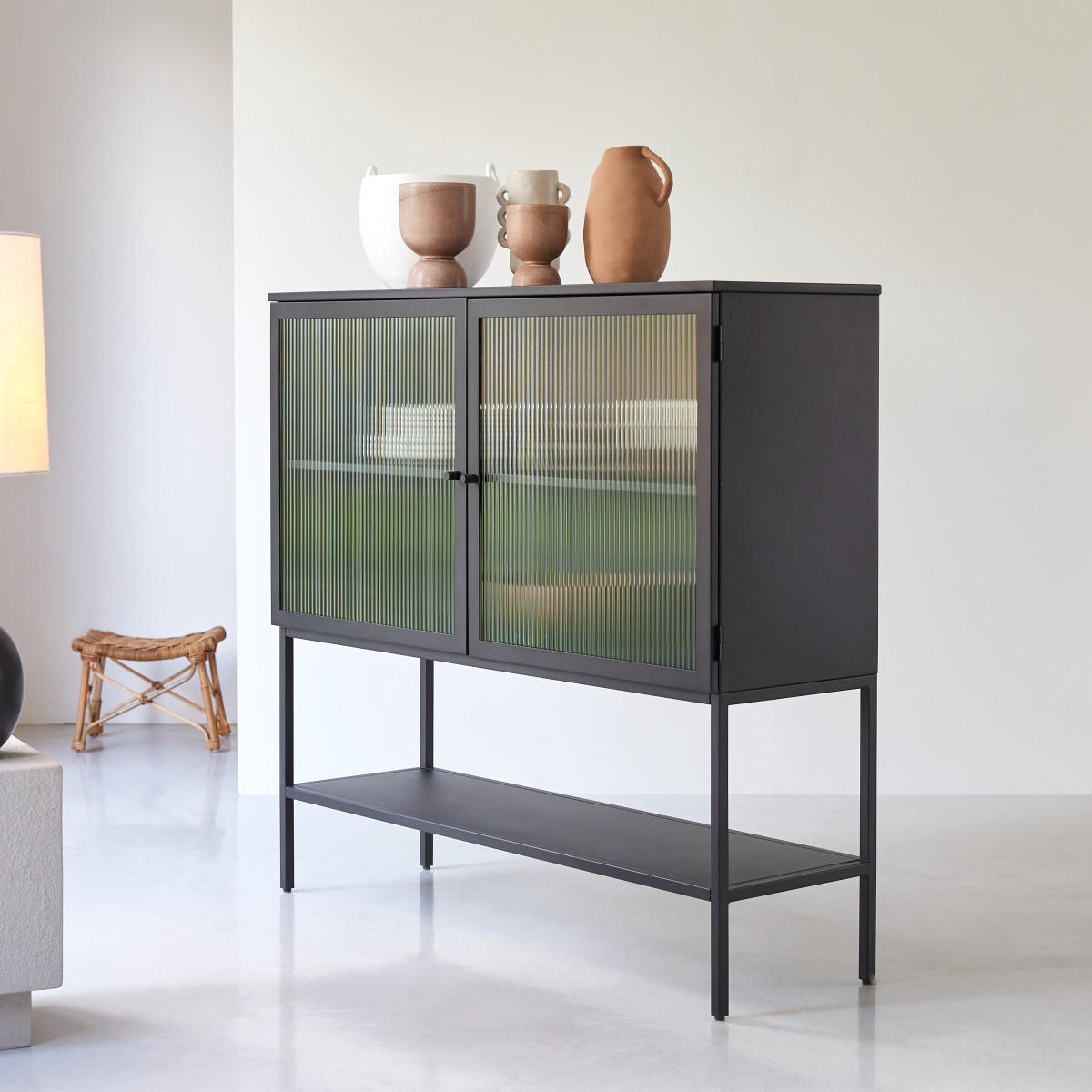 ANRICHTE Antonin Schwarz aus Metall - Schwarz, Metall (120/112/37cm) - Tikamoon