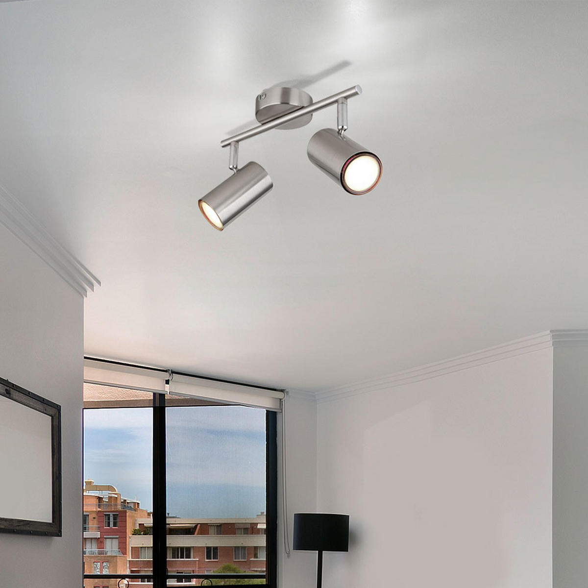 LED DECKENLEUCHTE Silber Metall - Silberfarben, Metall (25/10/13.5cm) - Globo Lighting