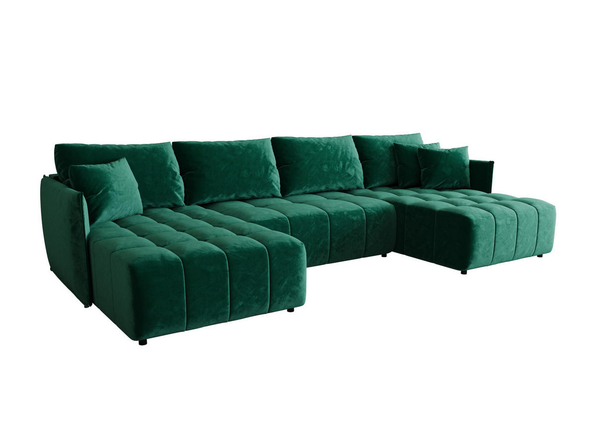 ECKSOFA mit Schlaffunktion ONIL U Monolith 37 - Grün, Textil (349/185cm) - Bedante