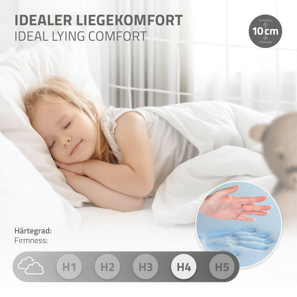 KINDERBETT Fußballtor mit Matratze 70x140 cm Weiß - Weiß, Holz (70/140cm) - ML-DESIGN