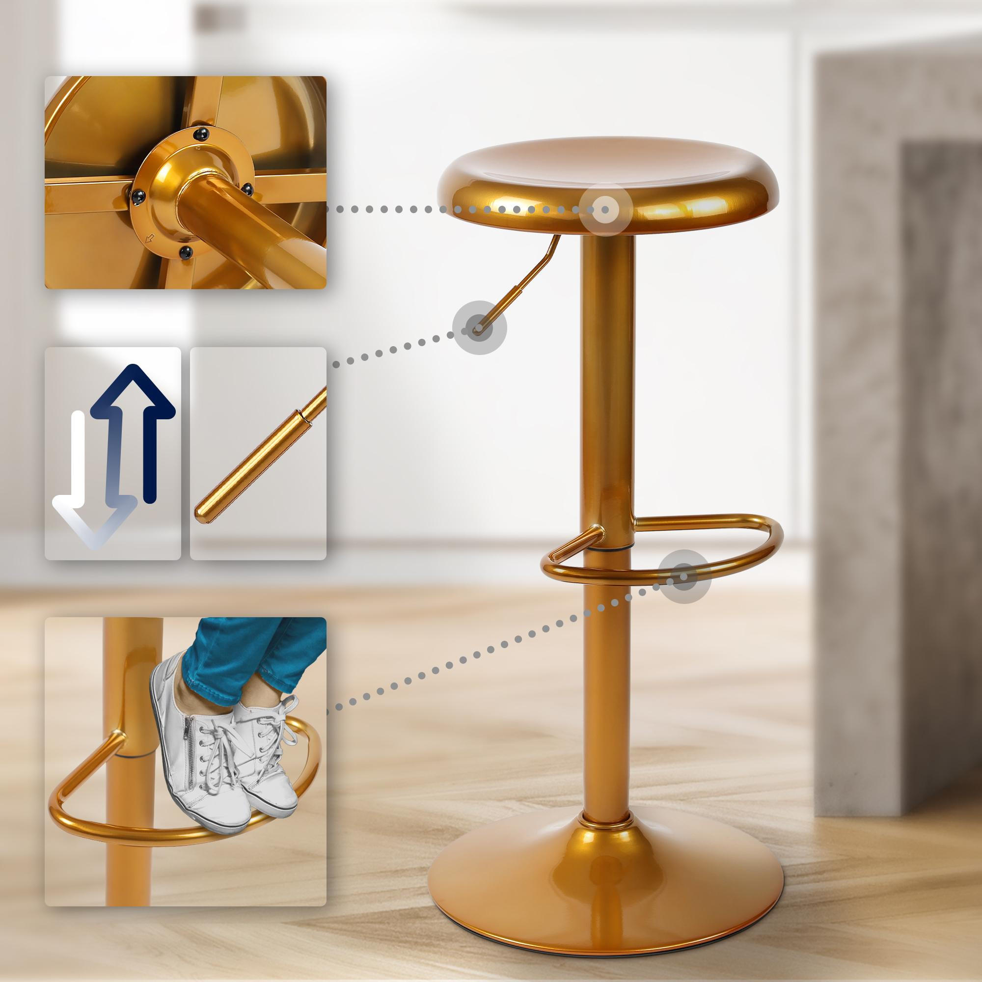 Thumbnail - Deluke Barhocker, Gold, Metall, 38.5x58x38.5 cm, Esszimmer, Barmöbel, Barhocker