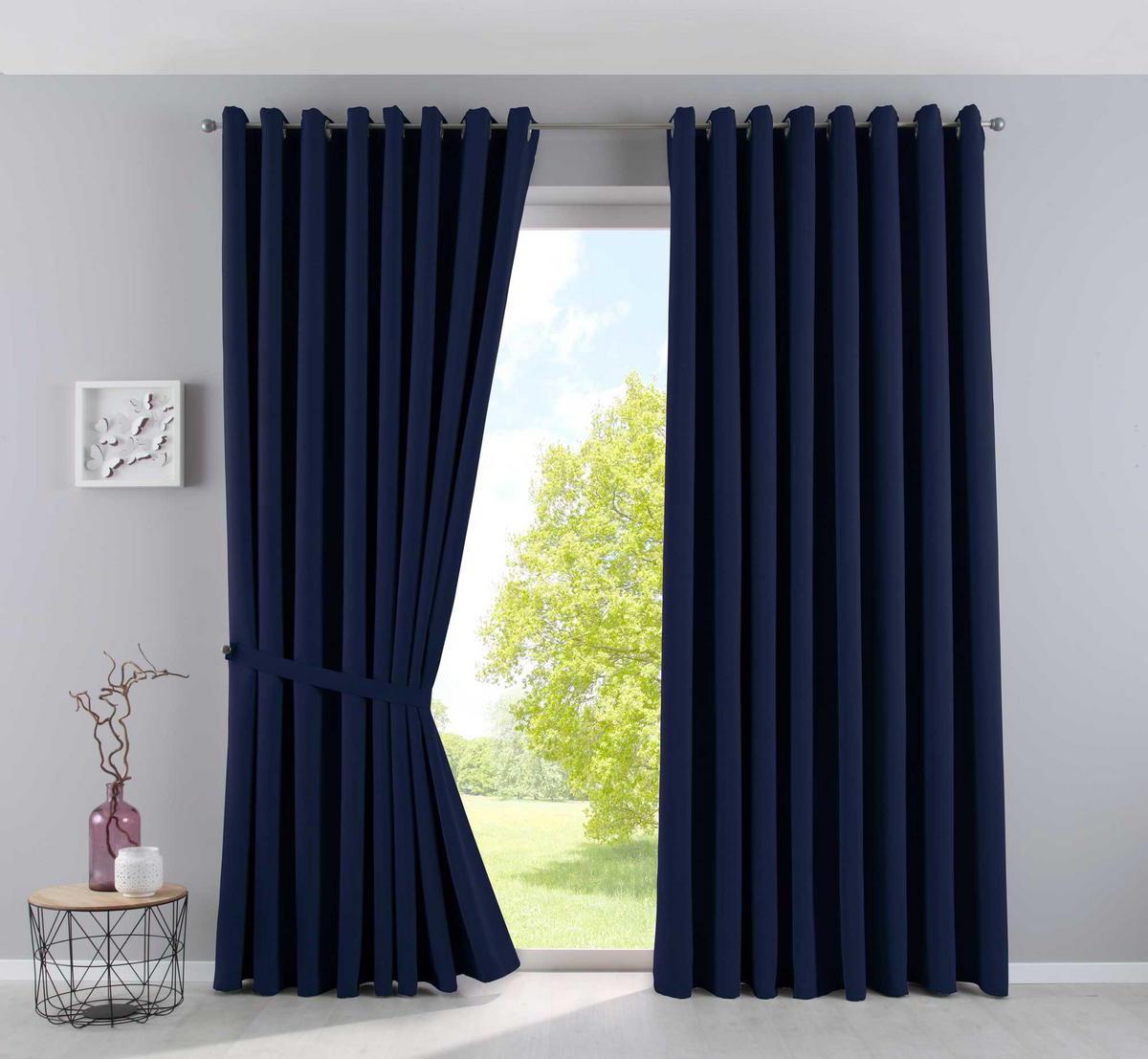 VORHANG »NEW YORK« HxB 160x140 cm Blau - Blau, Textil (140/160cm) - Gardinenbox