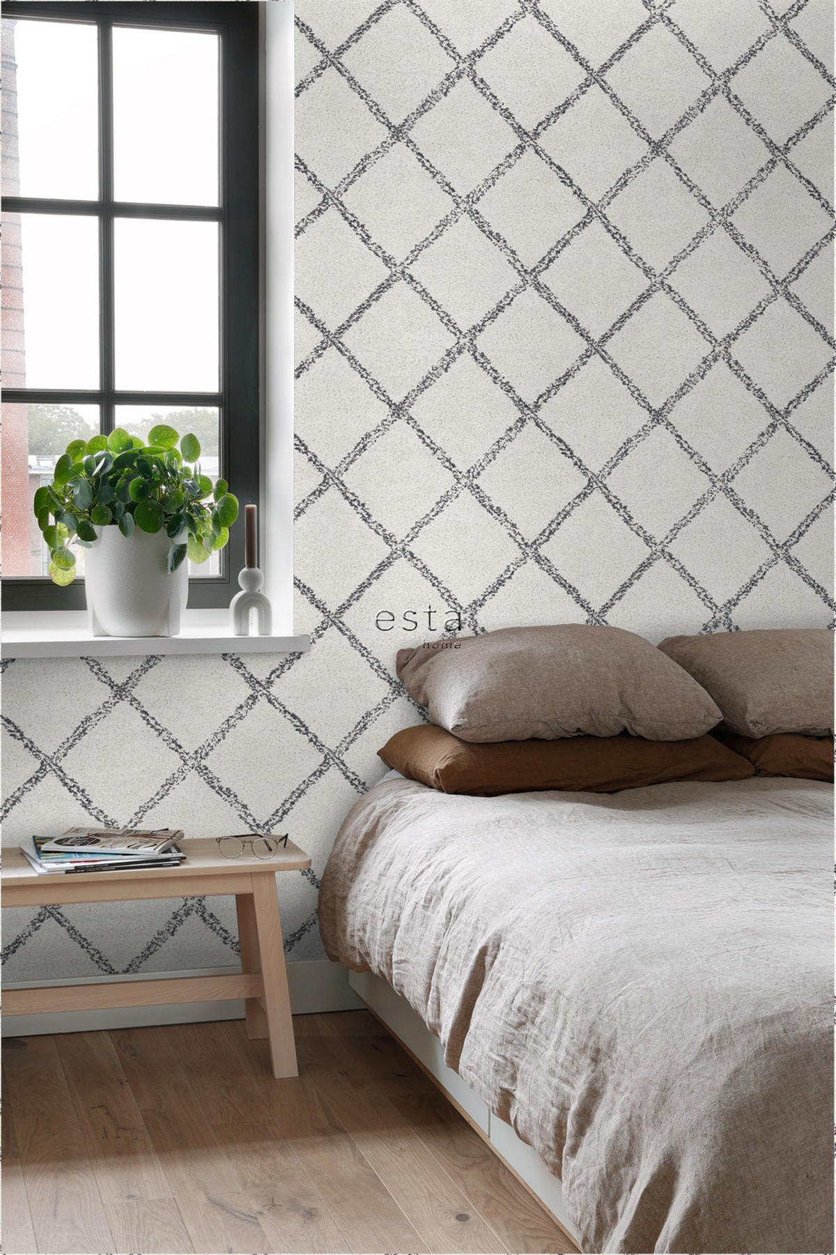 TAPETE orientalisches Berberteppich-Motiv 53 cm x 10.05 m - Weiß, Papier (53/1000cm) - ESTAhome