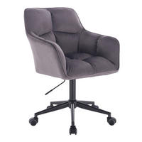 SCHREIBTISCHSTUHL JERRY Samt Dunkelgrau - Dunkelgrau/Anthrazit, Textil/Metall (59/96/59cm) - SVITA