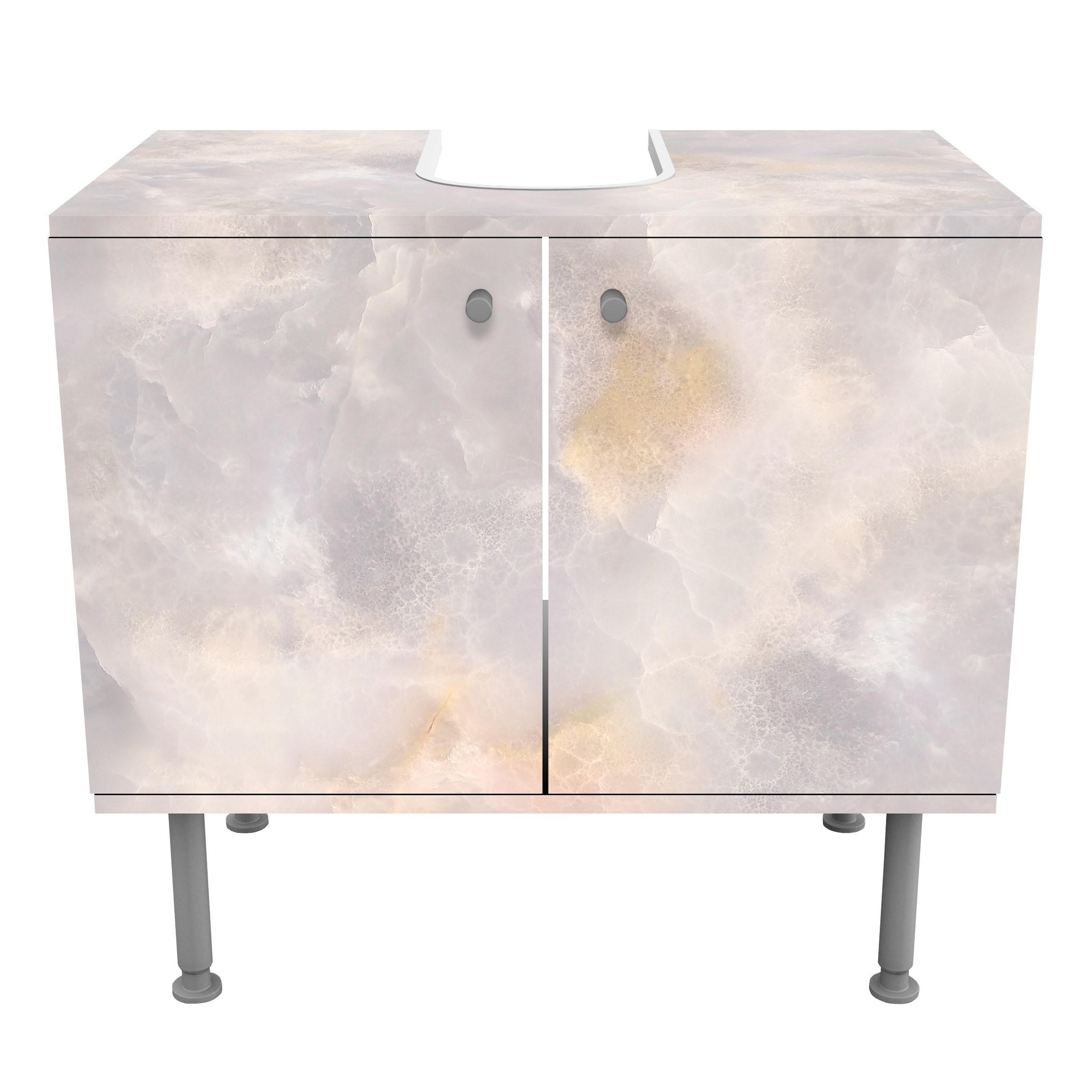 WASCHBECKENUNTERSCHRANK Onyx Marmor 60/55/35 cm - Grau, Holzwerkstoff (60/55/35cm) - Bilderwelten