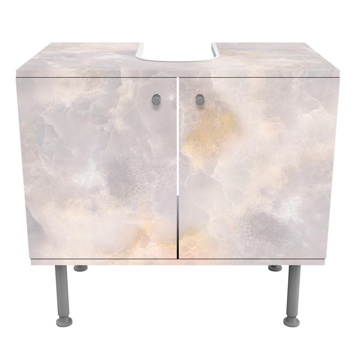 WASCHBECKENUNTERSCHRANK Onyx Marmor 60/55/35 cm - Grau, Holzwerkstoff (60/55/35cm) - Bilderwelten