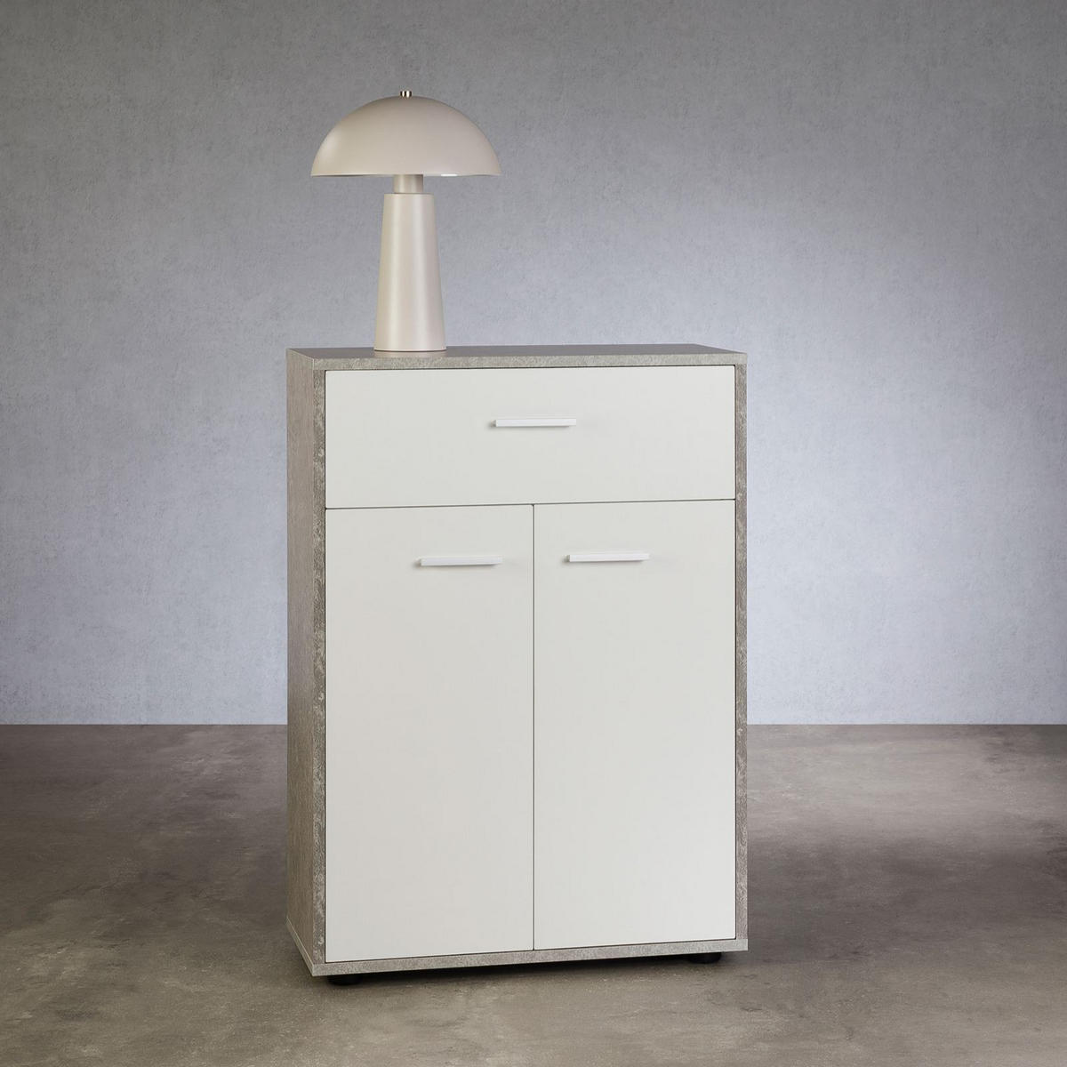 KOMMODE TOMMY - Weiß/Grau, Holzwerkstoff (60/84/30cm) - CARO-Möbel
