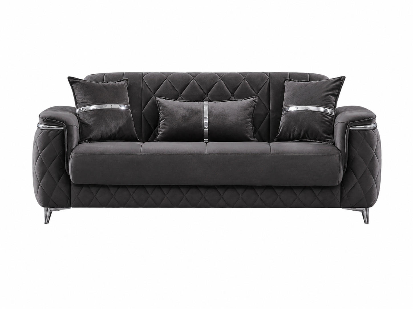 2-SITZER SOFA Pasadena Grau - Grau, Holzwerkstoff/Kunststoff (177/90/98cm)