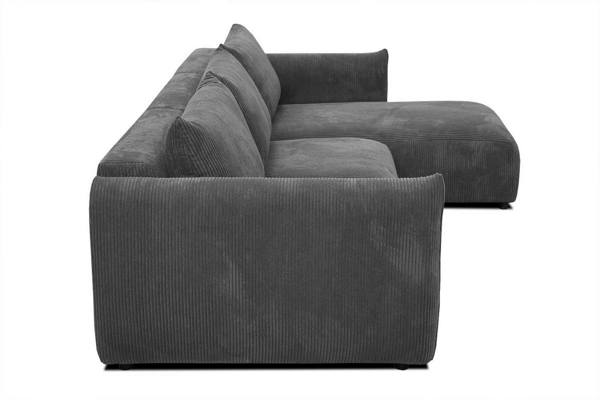 ECKSOFA TAUER 5-Sitzer, dunkelgrau - Dunkelgrau/Schwarz, Holzwerkstoff/Kunststoff (294/173cm) - Courtois Laville