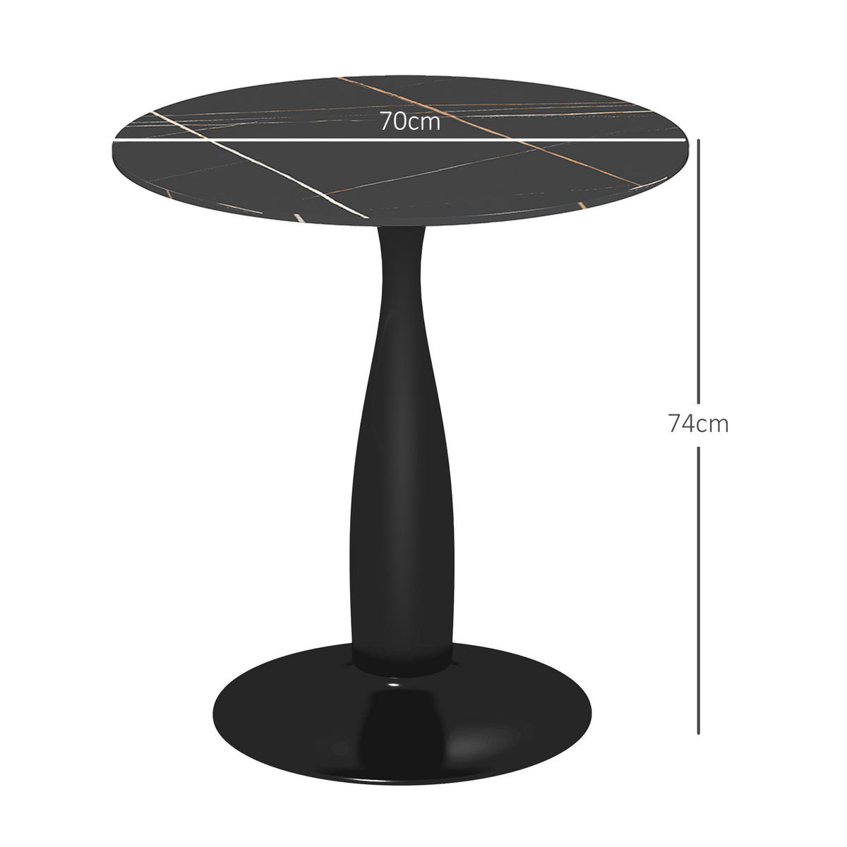 ESSTISCH Schwarz 70.0/70.0/74.0 - Schwarz, Holzwerkstoff (70/70/74cm)