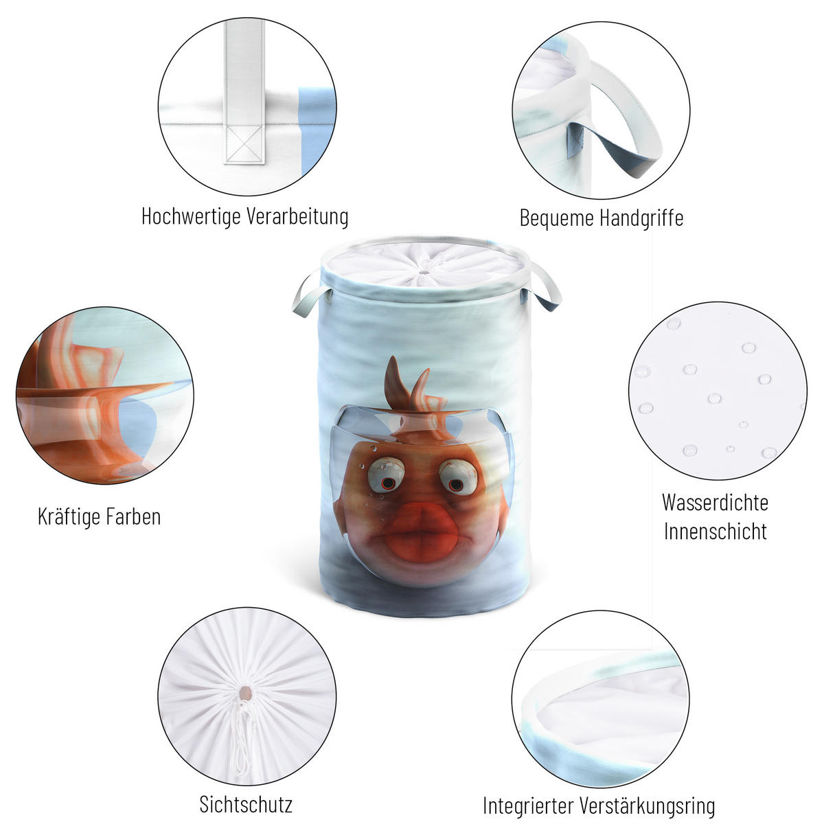 WÄSCHEKORB Goldfisch - Orange, Textil (37/55/55cm) - Sanilo