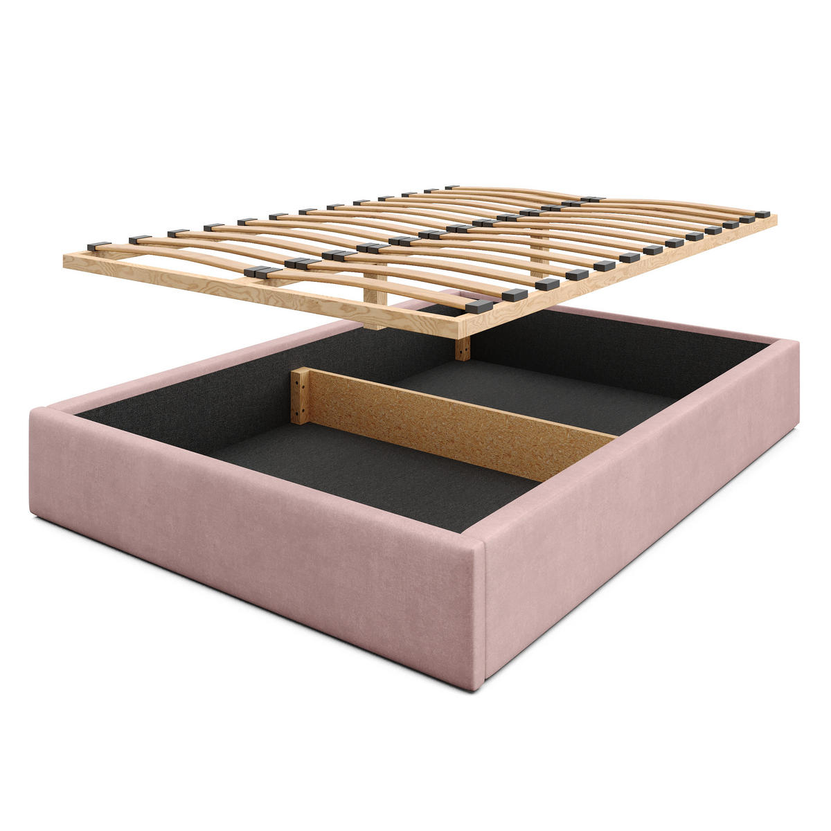 POLSTERBETT 140x200cm Bett mit Stauraum Lattenrost Rosa - Rosa, Holz/Holzwerkstoff (140/200cm) - Muralo