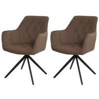 ESSZIMMERSTUHL Braun 2er-Set - Braun, Textil (55/87/60cm) - MCW