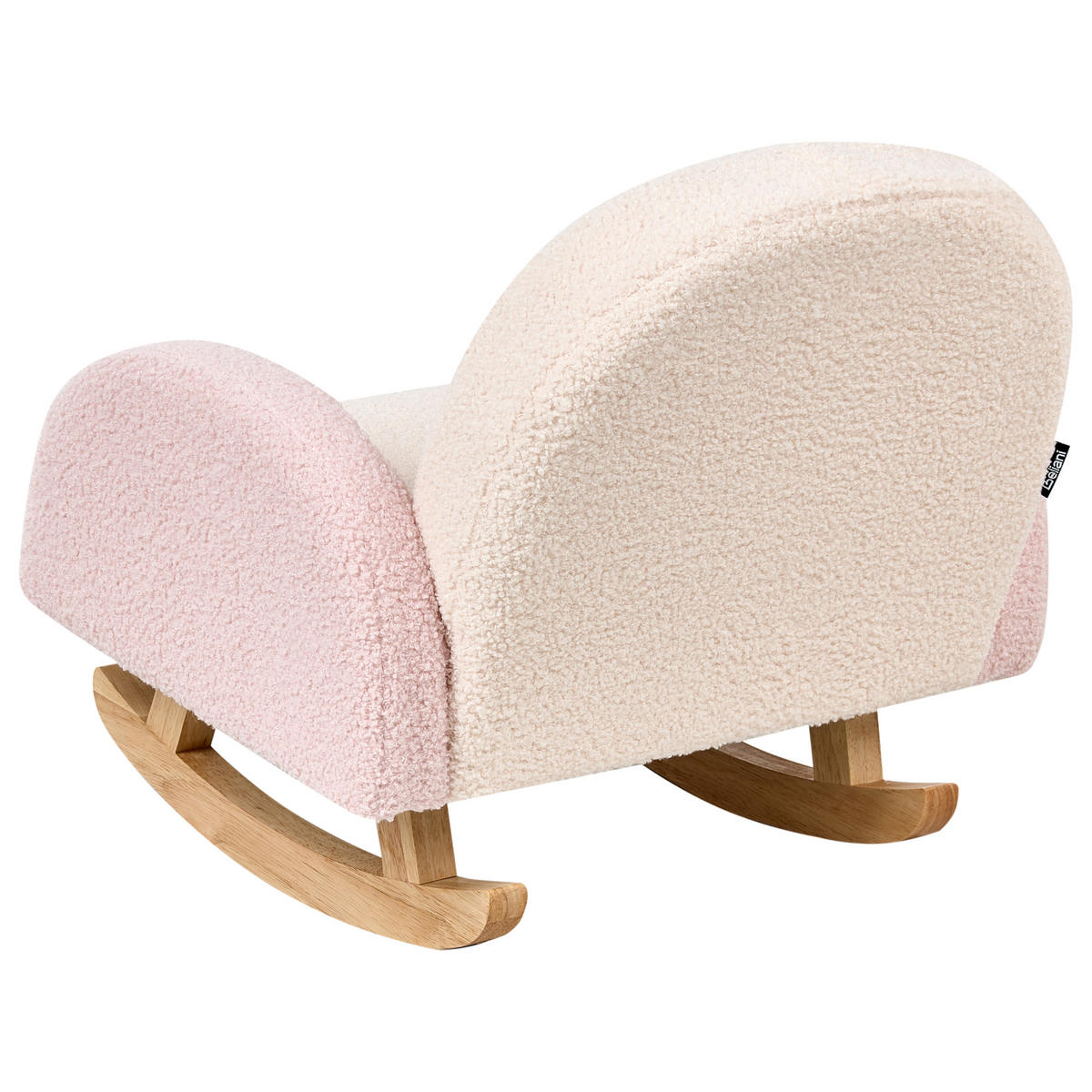 KINDERSCHAUKELSTUHL Regenbogen Bouclé Pastellrosa Ombo - Pink, Textil (44/48/53cm) - Beliani