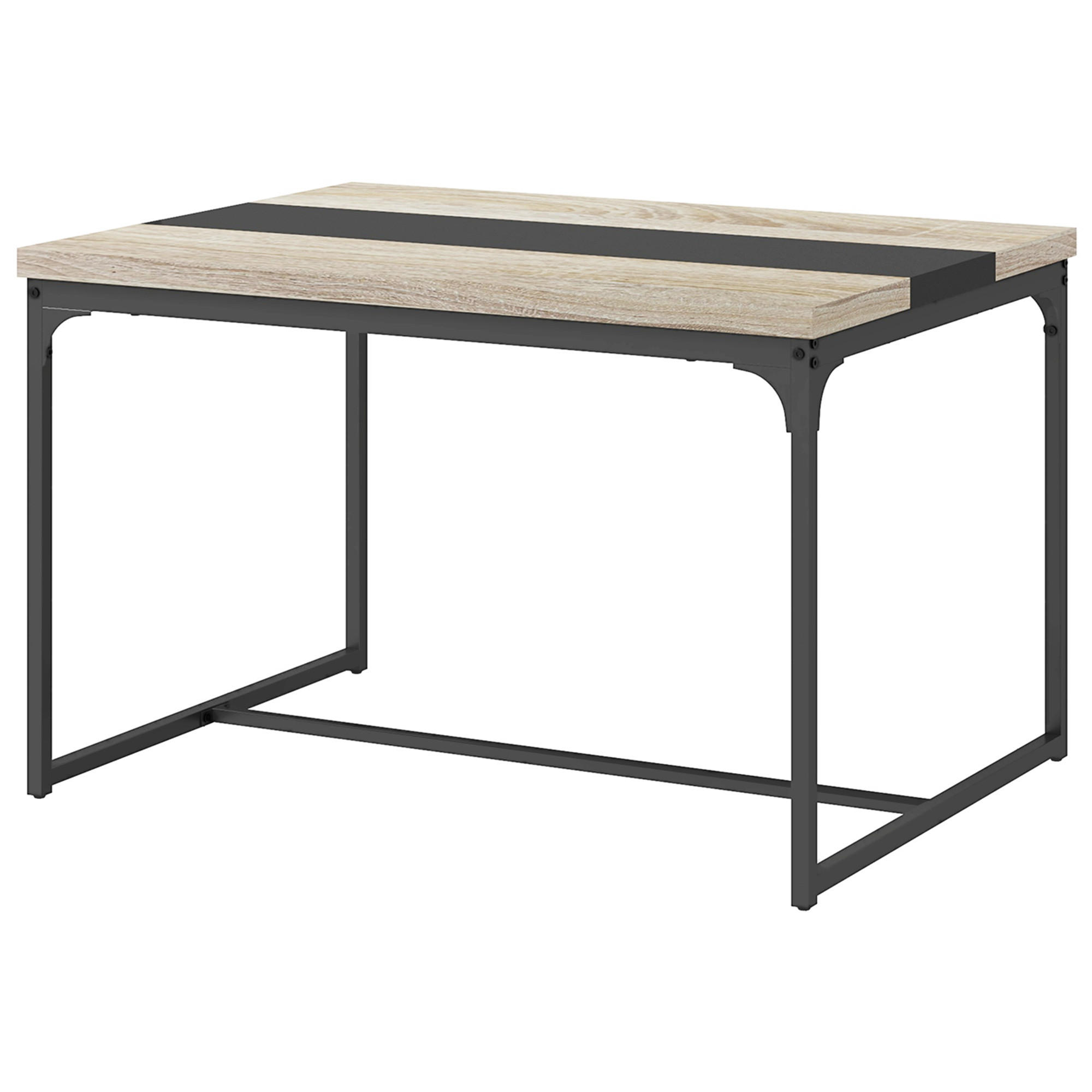 ESSTISCH im Industriestil für 6 Personen 120/89/75,5 cm schwarz. - Brombeere, Metall (89/120/75.5cm)
