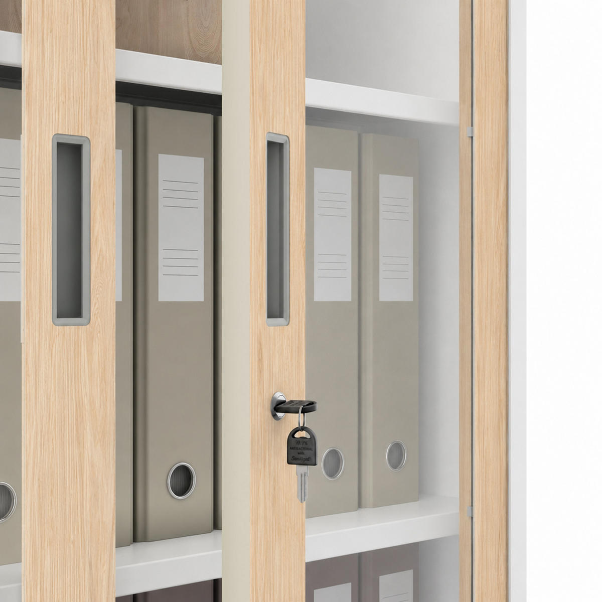 VITRINENSCHRANK Amelia 185x90x40 cm - Weiß/Sonoma Eiche, Metall (90/185/40cm) - Jan Nowak