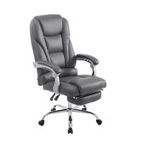 BÜROSTUHL MIAMI 118x68x64 Grau Kunstleder Metall - Grau, Leder/Metall (68/118/64cm) - DELUKE