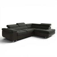 ECKSOFA Jade Mit Schlaffunktion - Schwarz, Holzwerkstoff/Textil (275/202cm) - Fun Möbel