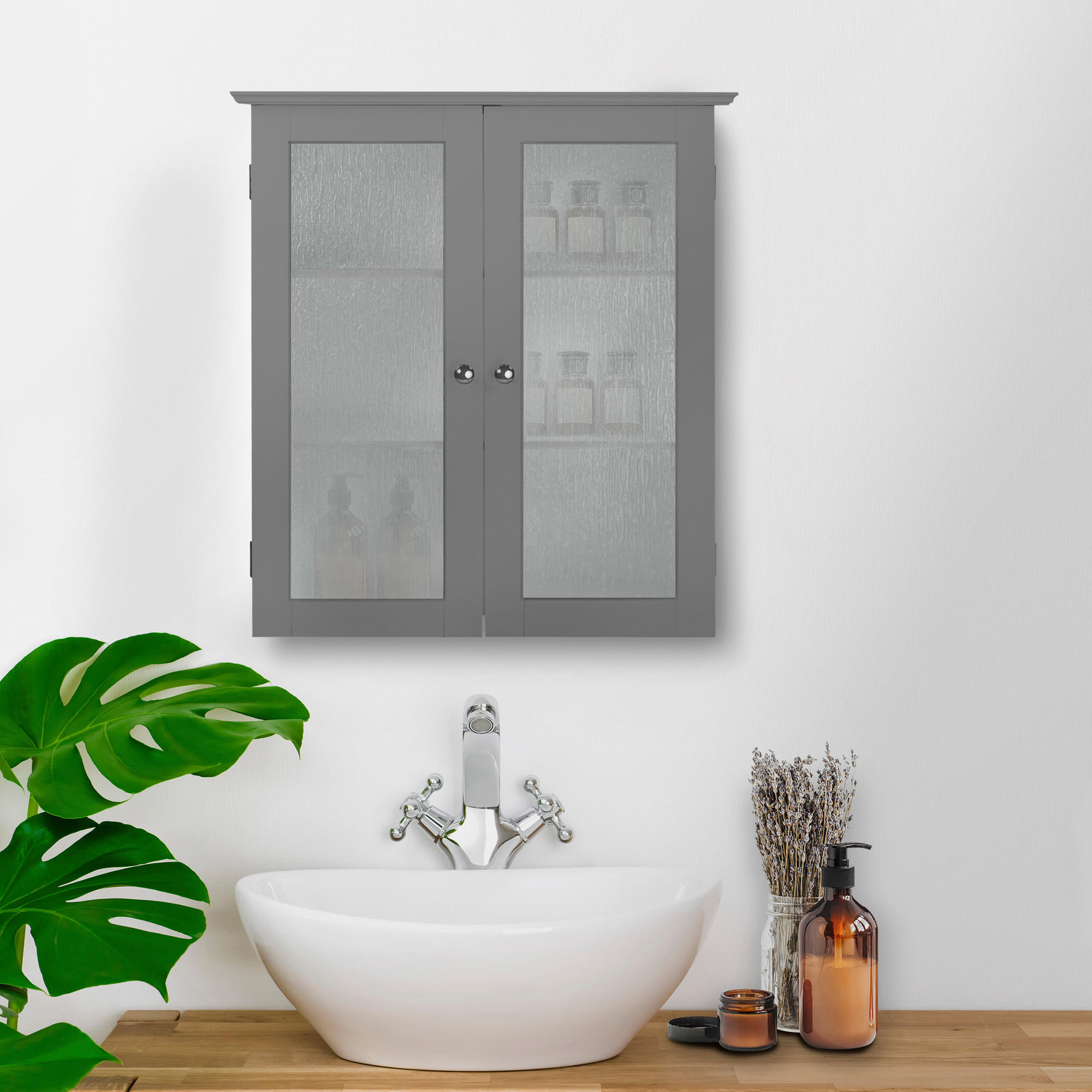 Teamson Home HÄNGESCHRANK Grau 57cm × 64cm × 64cm