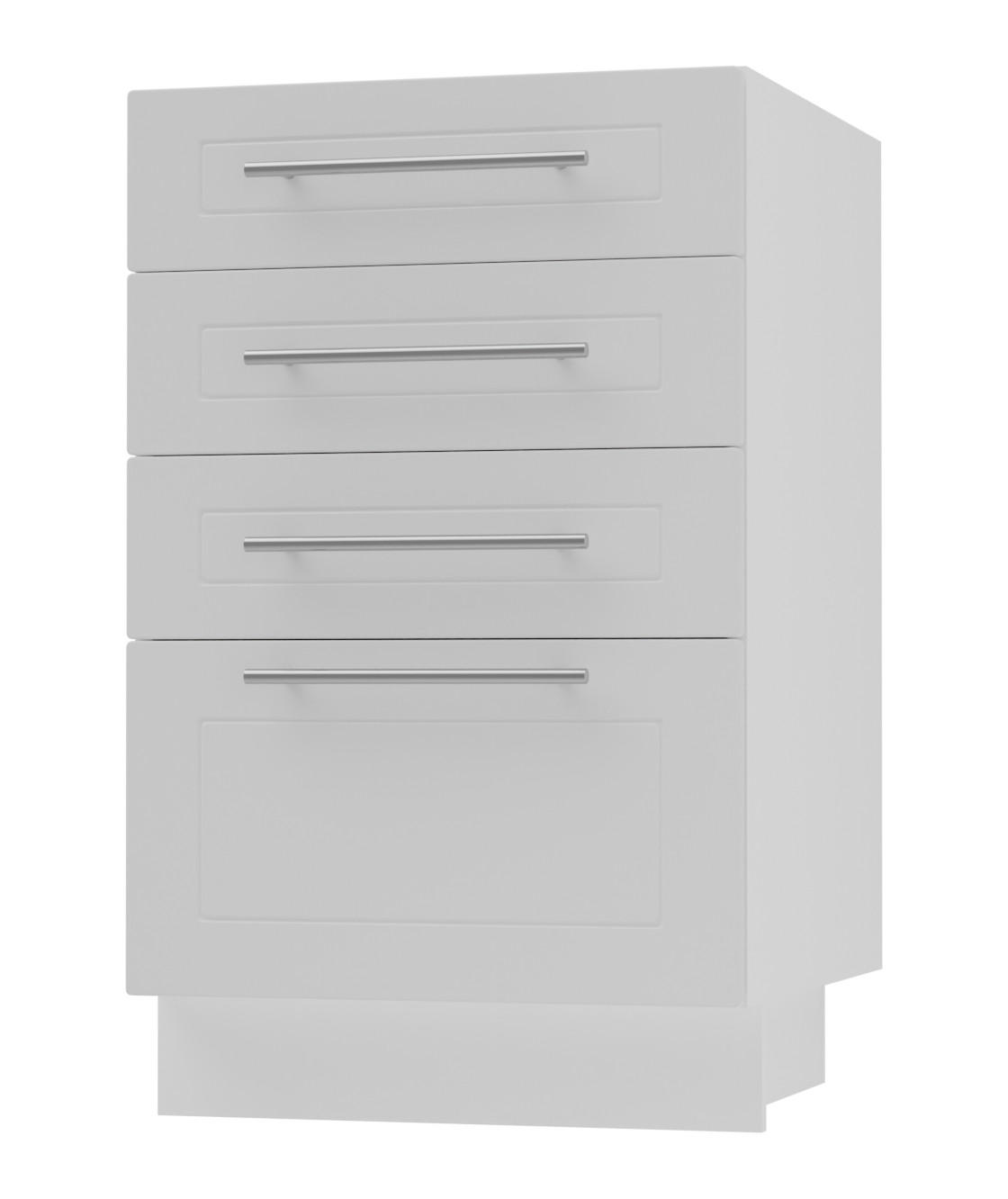 Feldmann-Wohnen Schubladenunterschrank Weiß, Weiß 40x82x50 cm